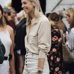 NWT Equipment Signature Silk Shirt in Butterscotch (Beige) Relaxed Fit Size XS,S